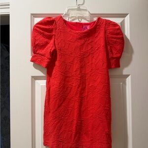 Lilly Pulitzer Red Pucker Jacquard Kids Dress